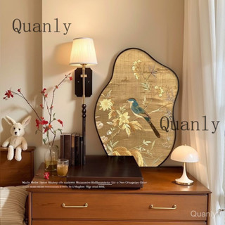 Quanly【高雅古風】花鳥喜鵲擺畵臥室床頭桌麵裝飾畵擺臺複古擺件中古風小眾藝術掛畵