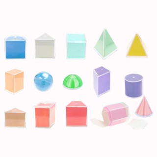 [lzdhuiz3] 3D 形狀幾何實體蒙臺梭利學習玩具 3D 形狀幾何