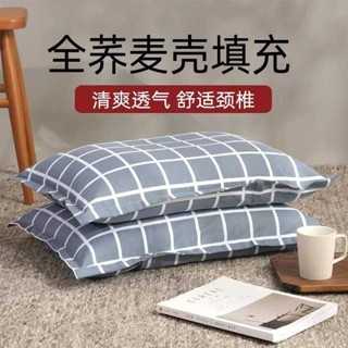 深度睡眠 格蕾莎頸 旅行頸枕 蕎麥枕頭成人家用單人助護頸椎睡專用眠蕎麥殼皮硬枕芯帶枕頭套男