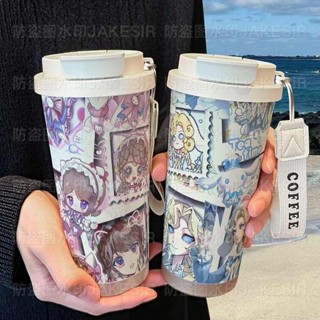 陶瓷保溫杯 保溫杯 日本保溫杯 第五人格創意保溫杯不鏽鋼學生高顏值吸管雙飲大容量咖啡水杯