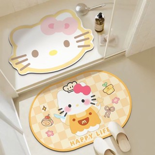 kitty組閤裝浴室地墊耐磨吸水水晶絨入戶門玄關地毯【快速出貨】