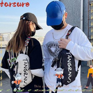 TARSURE 腰包,字母印花多功能單肩包,休閒大容量胸包運動戶外