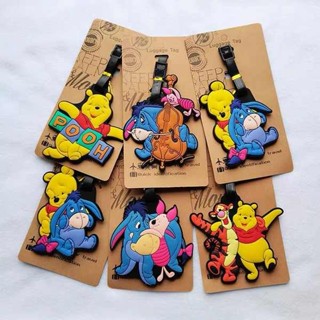 魔鬼氈束帶 旅行箱束帶 行李束帶 行李牌迪士尼卡通小熊維尼跳跳虎小豬可愛旅行箱掛牌防丟失吊牌