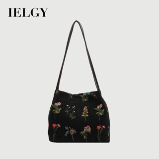 IELGY 大容量百搭帆布休閒斜揹包 高階感上課通勤水桶包