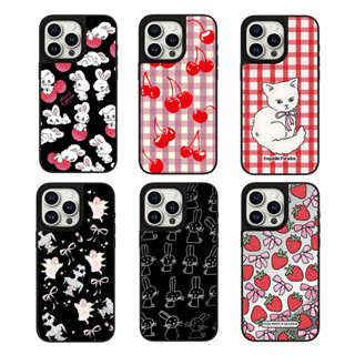 潮牌 鏡面 兔子貓咪櫻桃 適用於蘋果iPhone 16 pro max 15 plus 14 13 12 手機殼 卡通
