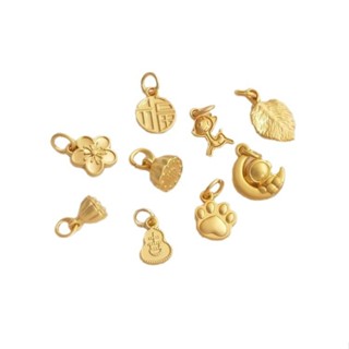 宏雲Hongyun-Ala新品-18K啞金保色蓮蓬葫蘆福牌櫻花樹葉貓掌小鹿吊墜diy手鏈飾品掛件