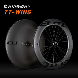 ELITEWHEELS 鐵人三項車輪 計時賽盤式車輪 空氣動力學模型碳盤輪 真空胎開口胎適用於鐵人三項自行車 TT-Wi