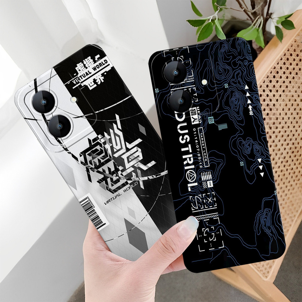 軟殼 Realme Note 60x 2025 Note 60 2024 最新抽像圖案深色壁紙外殼 Realme Not