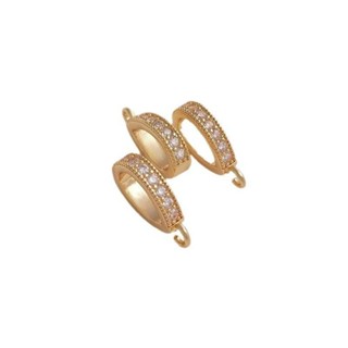 宏雲Hongyun-Ala新品-14K包金保色鑲嵌鋯石瓜子扣大號連線扣手工diy珍珠鏈條項鍊吊墜扣
