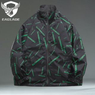 Eaglade 摩托車騎行飛行員夾克男士防水風衣 3218 英寸黑色 D04