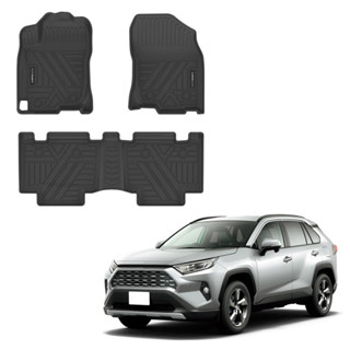 NOVSIGHT TPE 越野車腳墊適用於豐田 RAV4 2013-2019 年（油版），3 件/套適用於駕駛員、乘客、