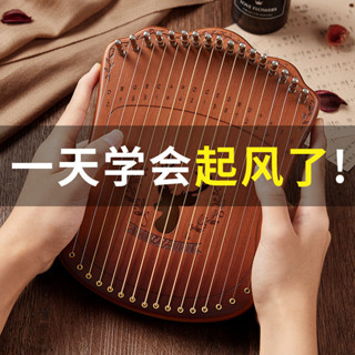 臺灣出貨#cega 指彈絃琴17弦冷門拇指琴適閤女生的樂器卡林巴琴正品手指琴