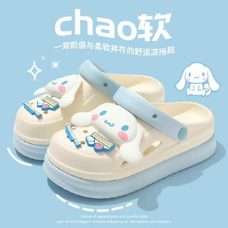 洞洞鞋 crocs 洞洞鞋 可愛三麗鷗玉桂狗洞洞鞋女款夏季外穿2025新款沙灘防滑包頭半拖鞋
