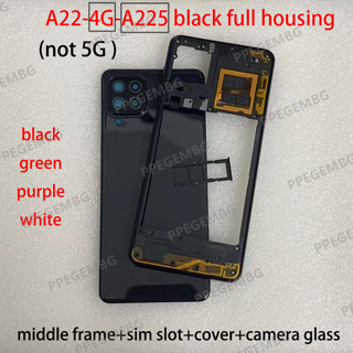 SAMSUNG 全新 A22 4g 適用於三星 Galaxy A225 A22 4g 手機外殼後門電池後蓋中框外殼板擋板