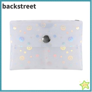 BACKSTREET小號卡包,ＰＶＣ雙層果凍收納袋,便攜式防水的透明的卡扣式零錢包