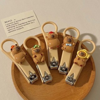 ✨新品 臺灣熱銷 免運✨可愛卡皮巴拉指甲鉗單個裝不鏽鋼指甲刀家用女便攜小號卡通指甲剪