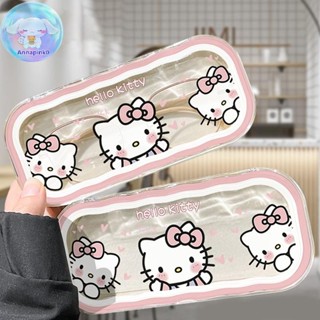 ANAP 卡通 Hello Kitty 透明眼鏡盒可愛旅行便攜收納盒女士太陽鏡眼鏡眼鏡盒 EN