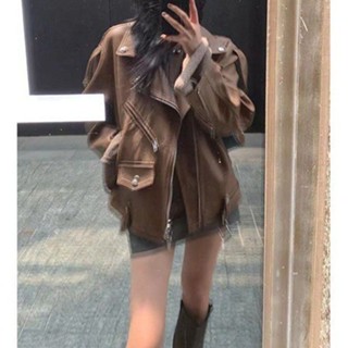 [Ginie]COD現貨 免運 AST外套女2025年春秋季新款時尚韓版寬鬆休閒夾克美式複古外套女ins速髮425