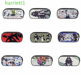 HARRIETT遊戲筆袋,大容量基礎論文教育圓圈小姐鉛筆袋,拉鍊克萊爾防水文具收納袋戶外旅行