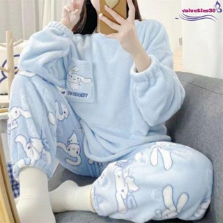 JJ生活館 珊瑚絨睡衣,旋律Pochacco女式睡衣套裝,睡衣凱蒂貓保暖加厚傢居服 保暖睡衣 居家服 日本家居服