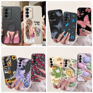SAMSUNG 三星 Galaxy A56 A36 5G 豪華果凍時尚花蝴蝶手機殼三星 A36 A56 軟液體矽膠套