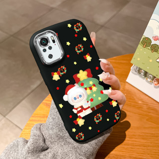 XIAOMI 小米 Poco M5S Redmi Note 10 10S 聖誕 Labubu 星星圖案銀邊鏡頭軟矽膠手機