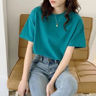 《現貨下單》大尺碼女裝200斤素色短袖t恤女夏新款韓版短袖寬鬆顯瘦體恤上衣短袖 短t恤女 女t 女短袖上衣 上衣短袖