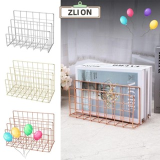 ZLION1鐵藝書架,免安裝3隔層雜誌收納架,高質量多用途空心多色款書架家居裝飾