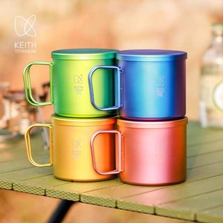 摺疊水杯 露營餐具 [現貨]爆款純鈦餐具 KEITH鎧斯鈦水杯金屬戶外咖啡杯子純鈦可燒水家用辦公茶杯馬克杯