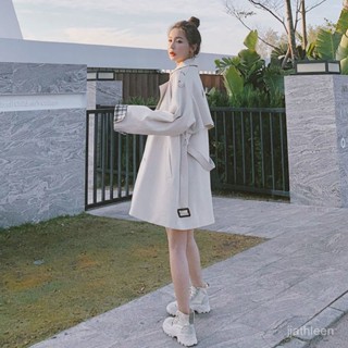 風衣小個子女女大衣2025年春秋新款韓版寬鬆外套氣質英倫風中長款