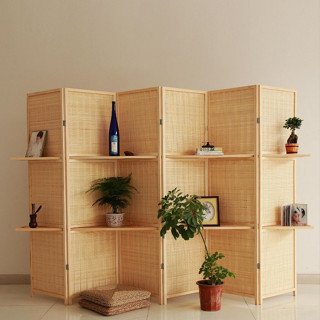 『 MUU 』客廳臥室餐館現代中式全實木屏風玄關隔斷竹編經濟可移動折屏酒店
