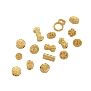 宏雲Hongyun-Ala新品-沙金強保色花環鏤空燈籠圓珠四葉草蓮花祥雲如意隔珠diy飾品配件