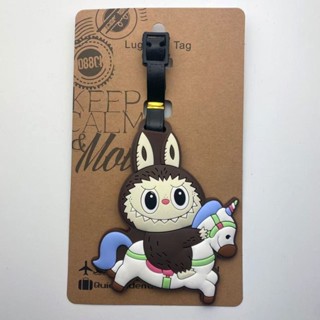 Labubu防丟行李箱掛牌卡通拉布布登機牌書包行李箱吊飾吊牌周邊Labubu anti lost luggage tag