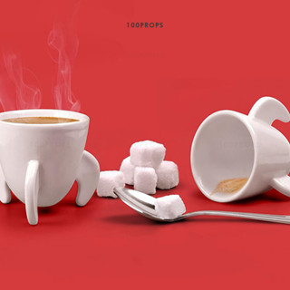 Roger Rocket Espresso Shot Glass 獨特的陶瓷咖啡杯帶火箭腿迷你可愛濃縮咖啡杯 60 毫升