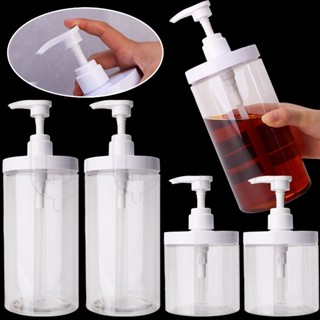500/1000ml PET 泵瓶 - 沐浴露收納盒 - 廣口乳液洗衣液容器 - 透明洗髮水分配器 - 便攜式旅行按壓分