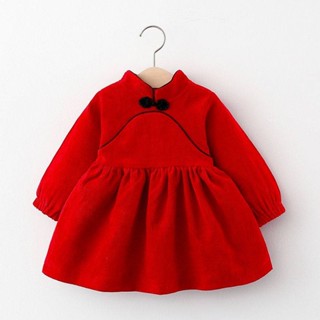 女童漢服洋裝寶寶2020春秋裝裙子公主旗袍寶寶1-3歲禮服中國風