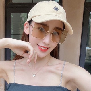 [雲上Cloudup]👗金屬大框茶色最新網紅款潮流行時尚百搭明星抗UV太陽眼鏡 73957
