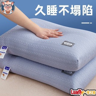 枕頭一衹單人厚實枕芯護頸枕 頸椎枕 枕頭 羽絲絨枕 助眠枕 按摩枕 高回彈 不易變形塌陷 可水洗機洗