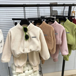 現貨🌈BabyFace🌈童裝 兒童秋冬立領雙面絨套裝男女軟糯柔軟毛毛衣外套褲子 兩件式套裝