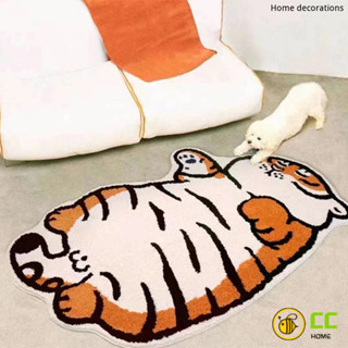 CC❤Home卡通異形老虎仿羊絨地毯臥室床邊毛絨腳墊客廳沙發茶几墊耐髒防滑