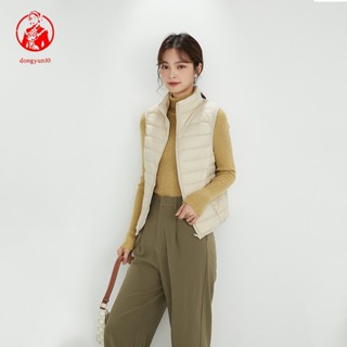 90白鴨絨超輕薄羽絨背心女 白鴨絨背心外套 馬甲背心無袖 背心雙拉鍊口袋 大尺碼背心外套 短版羽絨衣 贈送收納袋