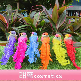 【甜蜜cosmetics】模擬泡沫羽毛小鳥模型花園庭院創意佈景幼兒園裝飾捲尾鳥夾子款