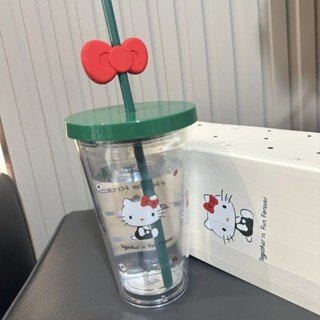 現貨星爸爸HelloKitty聯名款304不鏽鋼隨手吸管杯高顏值批發473ml