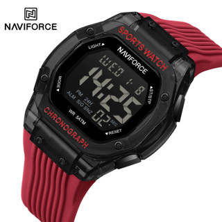 NAVIFORCE NF7113 多功能男士矽膠錶帶 LED 燈夜燈顯示屏手錶運動時鐘