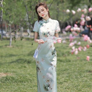 中長款旗袍中國風2025年輕款少女日常可穿復古民國風
