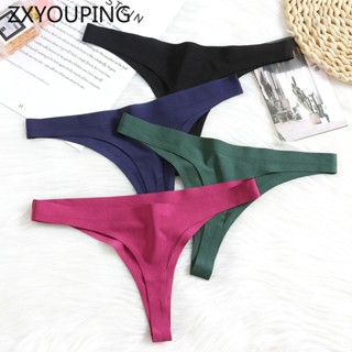 Zxyouping 3 件全新丁字褲女士內衣性感冰絲內褲一件低腰