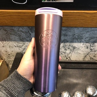 星巴克杯子 starbucks 浮雕女神保溫瓶 夢幻漸變保溫杯 不鏽鋼水壺 500ml 隨行杯 大容量咖啡杯 學生水杯
