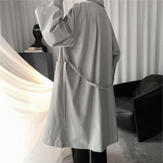 懶惰系中長款風衣男士春夏季三件式韓版寬鬆潮流帥氣風衣外套潮pearl1tw20250507