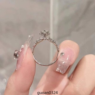 💎玉福祥珠寶批發💎 手捧花戒指迪士尼在逃公主莫桑鑽s925銀高級感少女結婚禮玫瑰鑽戒