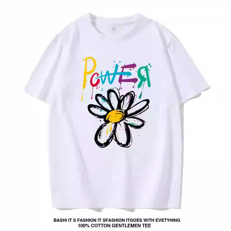 摯愛GD👑 GD權志龍同款短袖 POWER新單曲上衣 字母塗鴉雛菊T恤 短袖男女情侶粉絲周邊👦童衣學趣閣👧